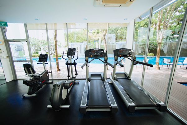 Fitness gym as the facility for a healthy accommodation in Bali
